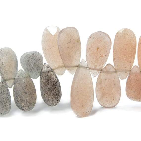 14mm Multi Color Moonstone Pear Briolette 52 pcs - Beadsofcambay.com