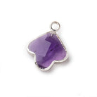 14mm Silver Leafed Amethyst Faceted Trillium Flower Focal Pendant 1 piece - Beadsofcambay.com