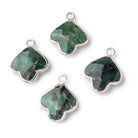 14mm Silver Leafed Emerald Faceted Trillium Flower Focal Pendant 1 piece - Beadsofcambay.com