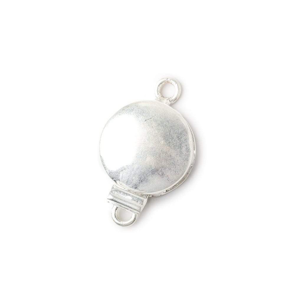 14mm Sterling Silver plated Box Clasp Plain Round Design 1 piece - Beadsofcambay.com