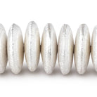 14mm Sterling Silver Plated Copper Brushed Disc Beads 8 inch 44 pieces - Beadsofcambay.com