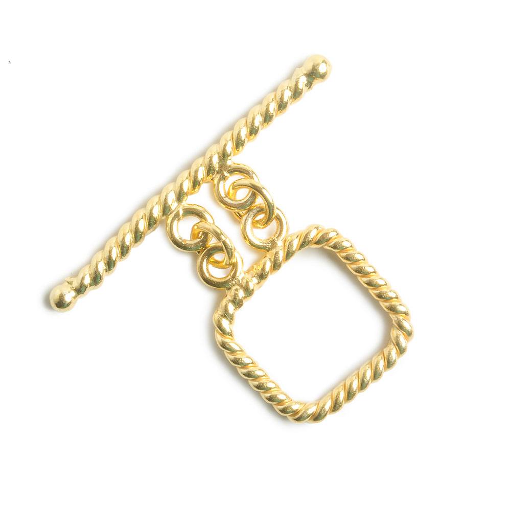 14mm Vermeil Double Strand Toggle Twisted Rope Square 1 Finding - Beadsofcambay.com