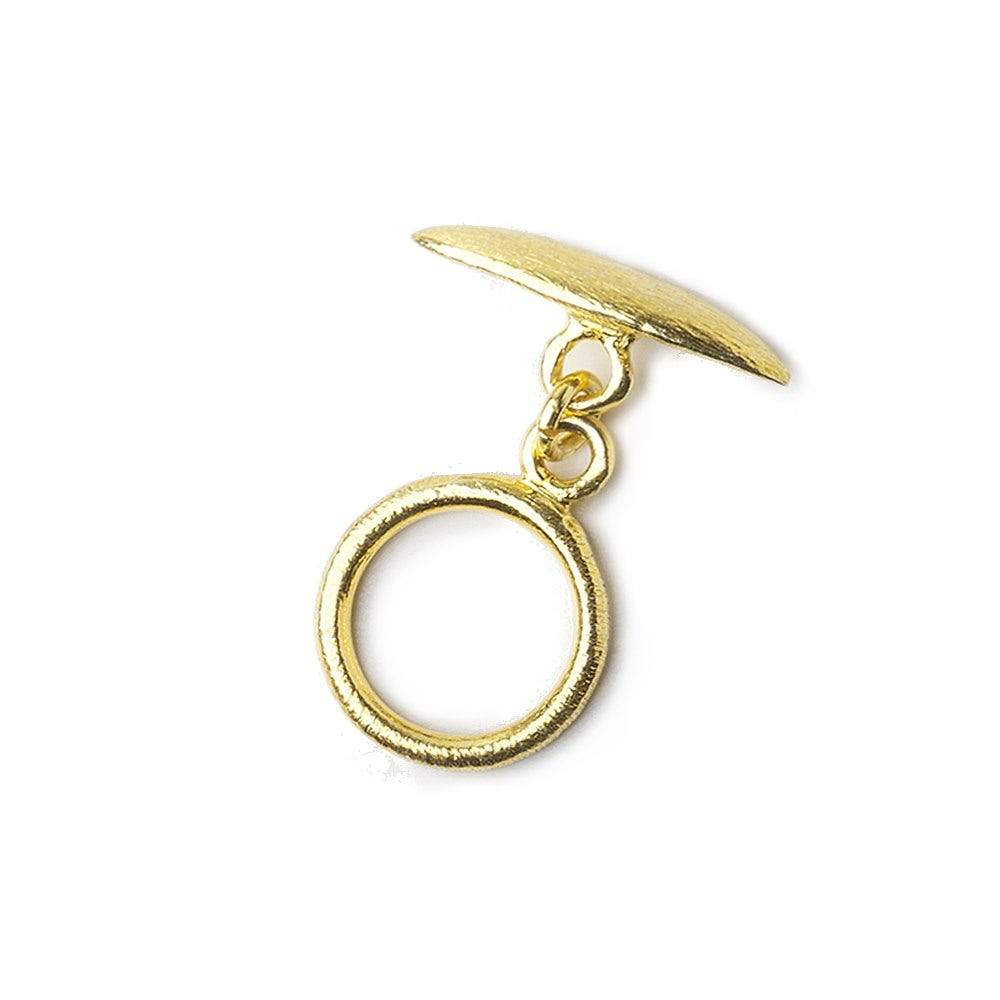 14mm Vermeil Toggle Brushed Marquise Design 1 piece - Beadsofcambay.com