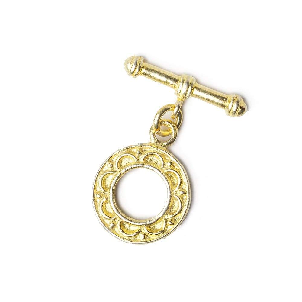 14mm Vermeil Toggle Round 1 piece - Beadsofcambay.com