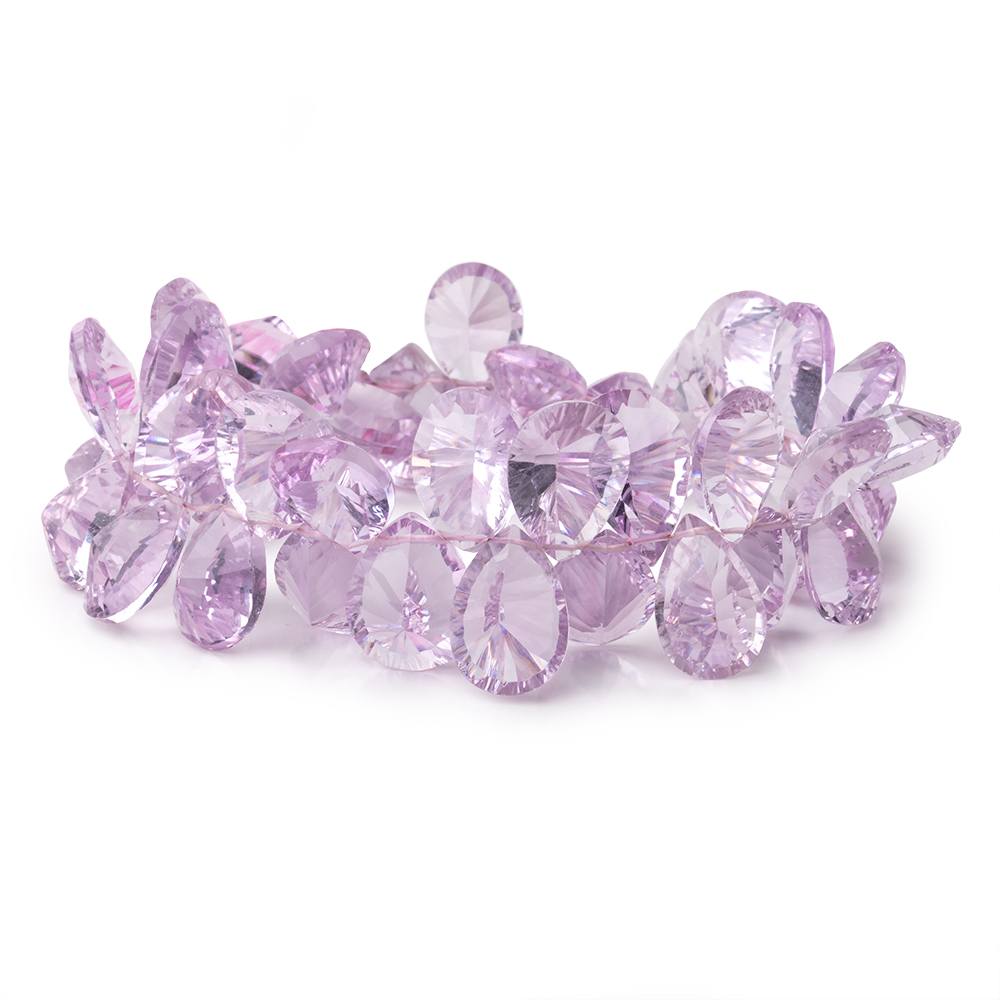 14x10-17x11mm Pink Amethyst Concave Faceted Pear Beads 7.5 inch 45 pieces AAA - Beadsofcambay.com