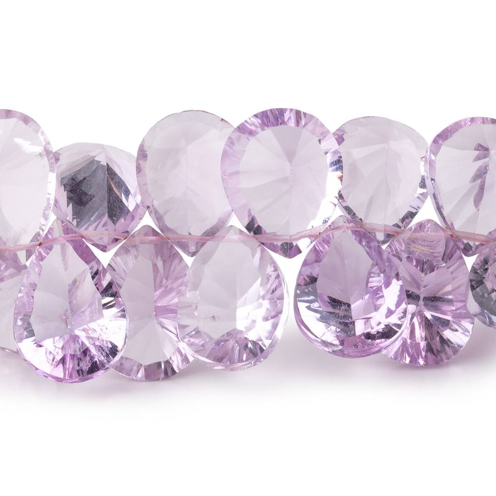 14x10-17x11mm Pink Amethyst Concave Faceted Pear Beads 7.5 inch 45 pieces AAA - Beadsofcambay.com