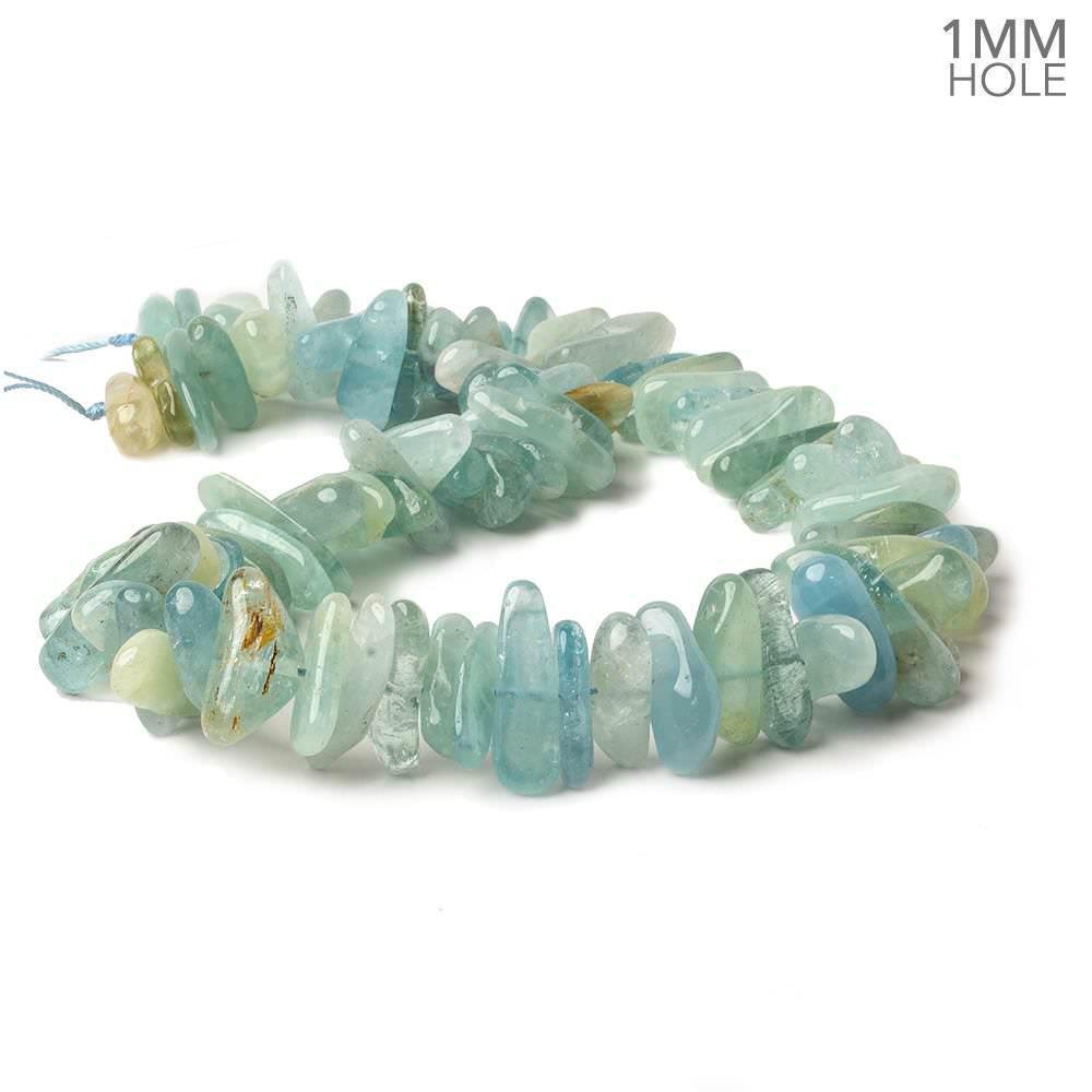 14x10-18x10mm Multi Beryl center drilled elongated plain nuggets 16 inch 67 large hole beads AA - Beadsofcambay.com