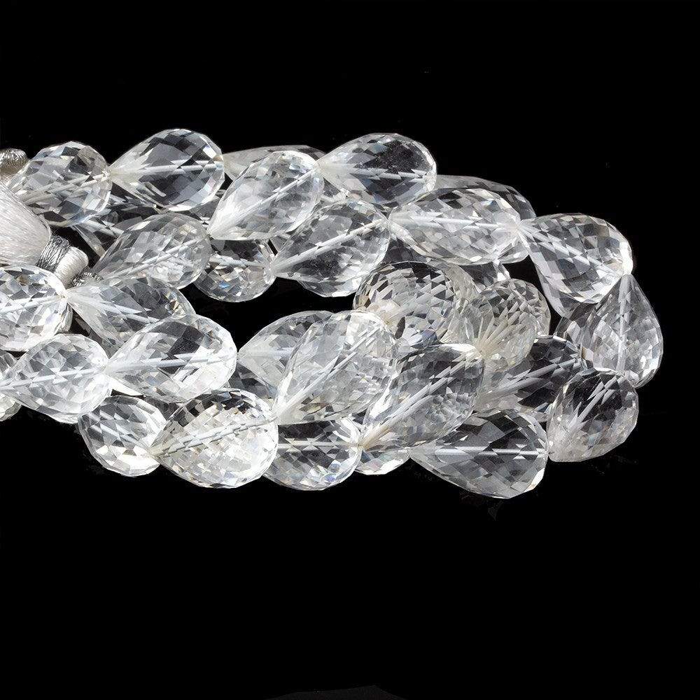 12x9-15x10mm Crystal Quartz Faceted Tear Drop Beads 8 inch 12 pieces - Beadsofcambay.com