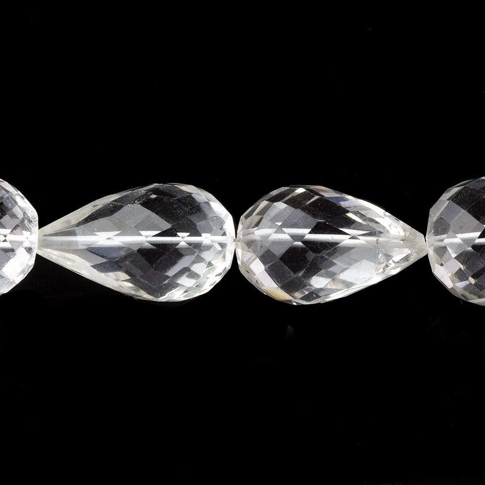 12x9-15x10mm Crystal Quartz Faceted Tear Drop Beads 8 inch 12 pieces - Beadsofcambay.com