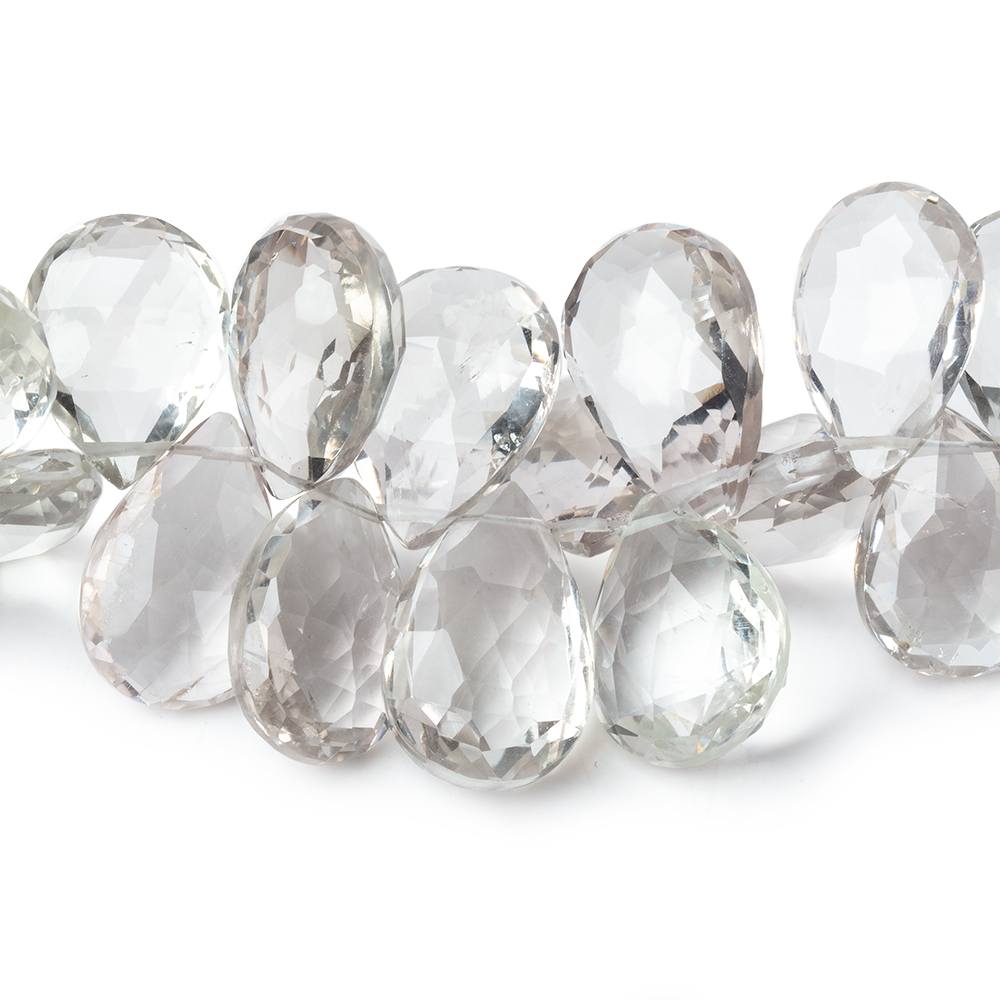 14x10-19x13mm Prasiolite Faceted Pear Beads 8 inch 43 pieces AA - Beadsofcambay.com