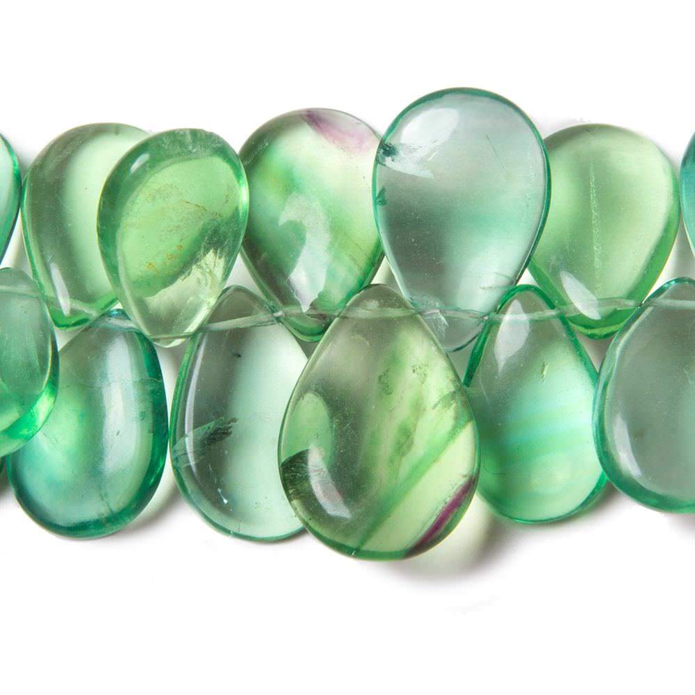 14x10-20x14mm Banded Fluorite plain pear beads 7.5 inch 32 pieces - Beadsofcambay.com