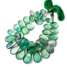 14x10-20x14mm Banded Fluorite plain pear beads 7.5 inch 32 pieces - Beadsofcambay.com