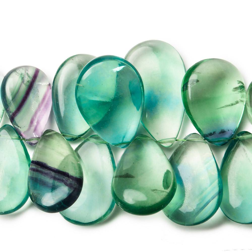 14x10-20x14mm Banded Fluorite plain pear beads 7.5 inch 32 pieces - Beadsofcambay.com