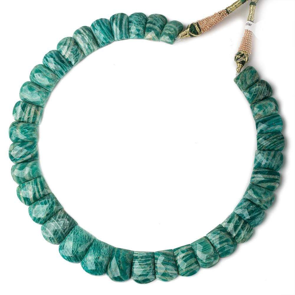 14x10-20x15mm Russian Amazonite double drilled faceted fancy shape collar 35 beads - Beadsofcambay.com