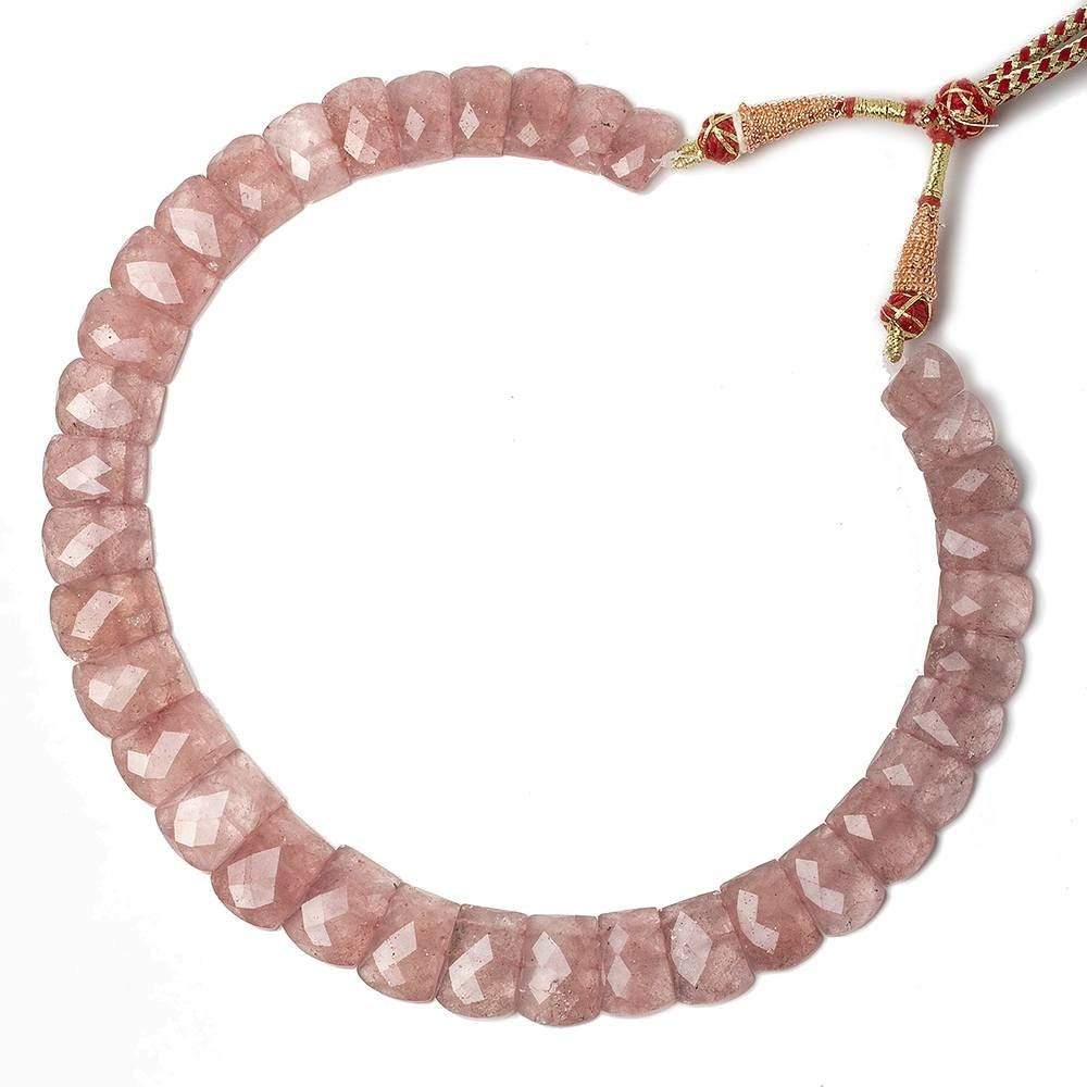 14x10-20x15mm Strawberry Quartz double drilled faceted fancy shape collar 34 beads - Beadsofcambay.com