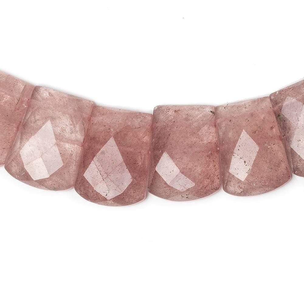 14x10-20x15mm Strawberry Quartz double drilled faceted fancy shape collar 34 beads - Beadsofcambay.com