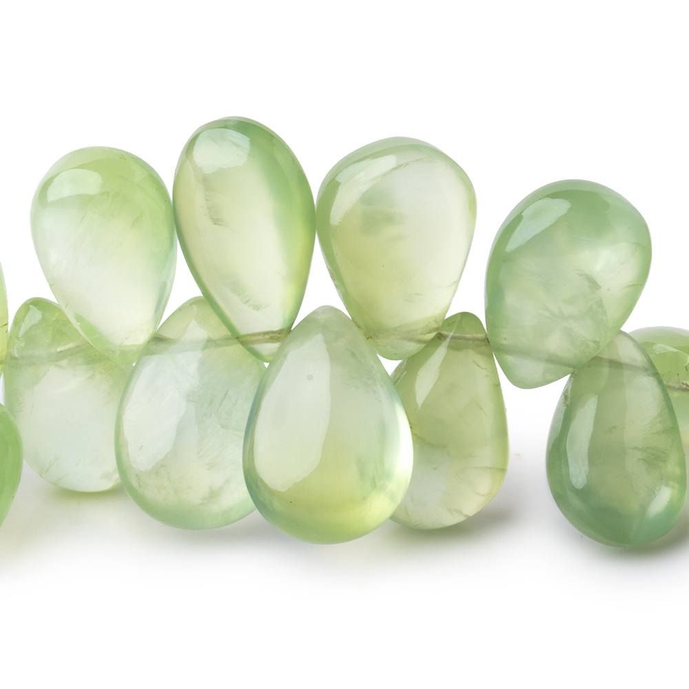 14x10-21x13mm Prehnite Plain Pear Beads 8 inch 36 pieces - Beadsofcambay.com