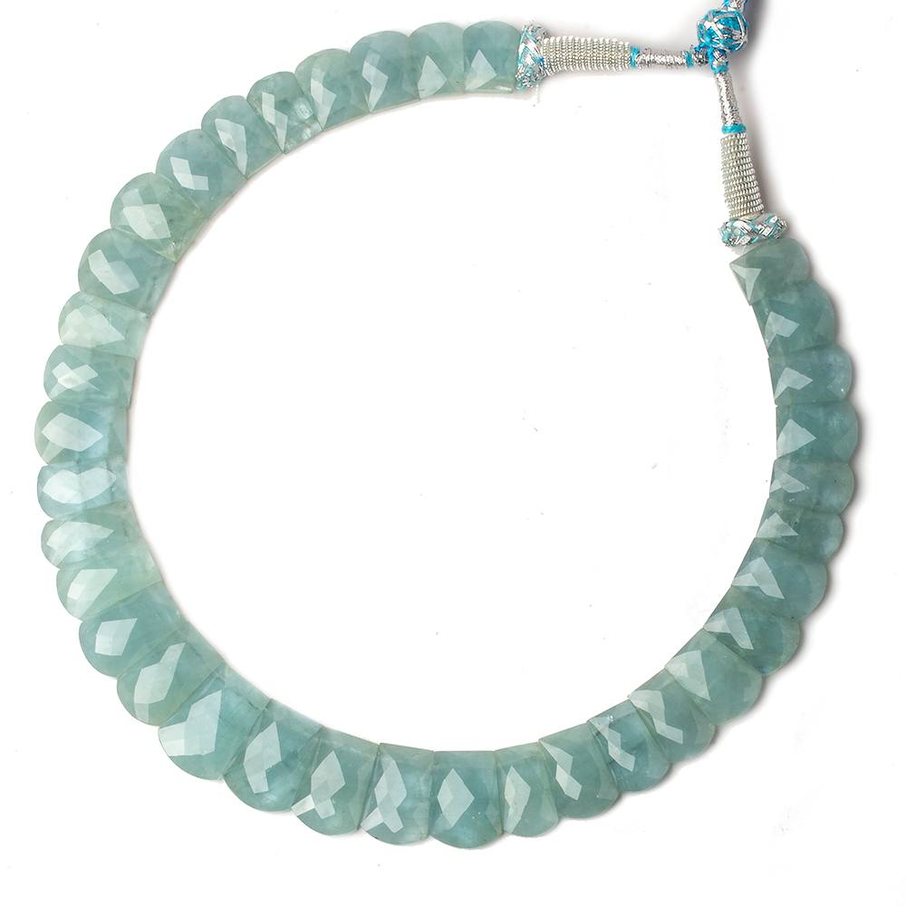 14x10-21x15mm Aquamarine double drilled faceted fancy shape collar 35 beads - Beadsofcambay.com