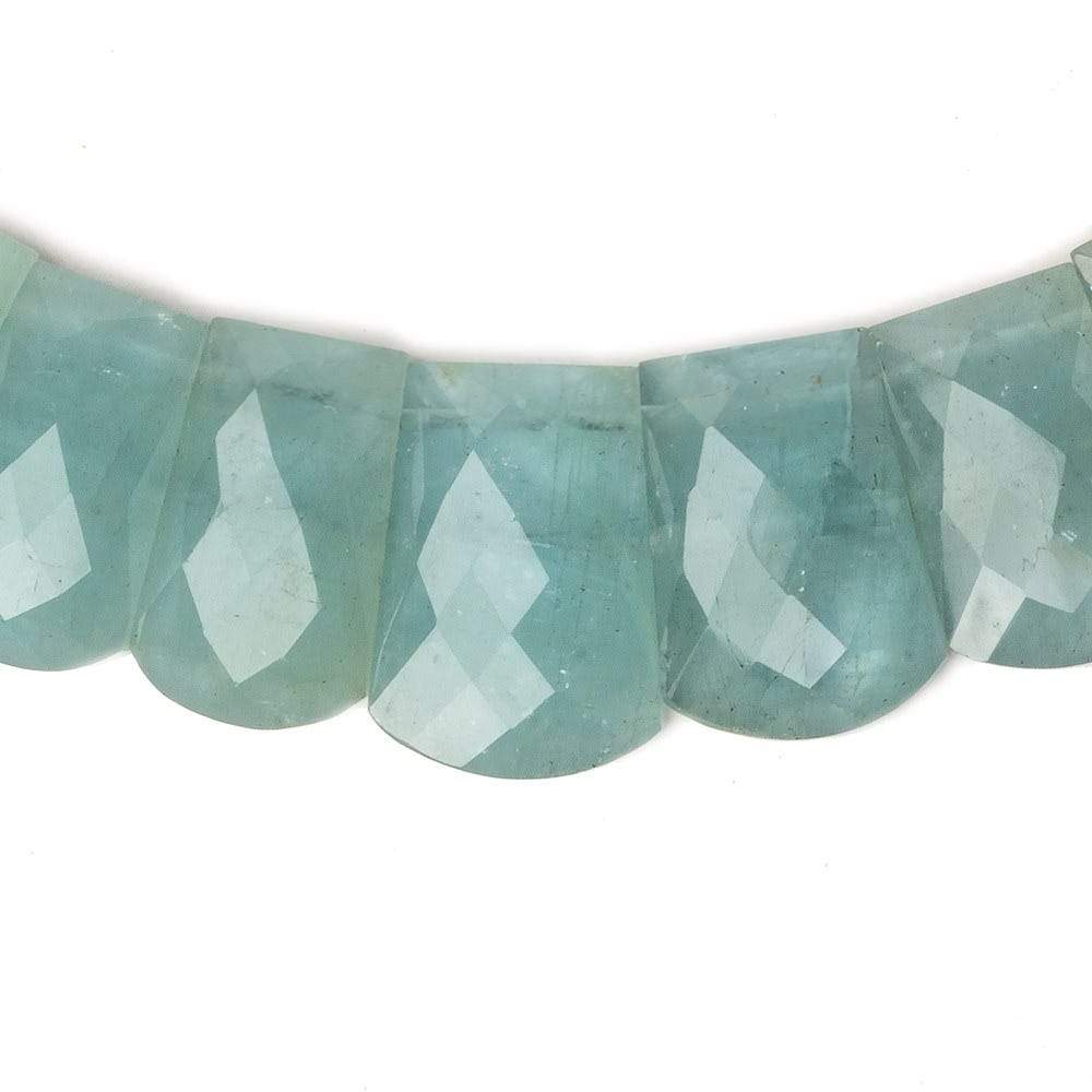 14x10-21x15mm Aquamarine double drilled faceted fancy shape collar 35 beads - Beadsofcambay.com