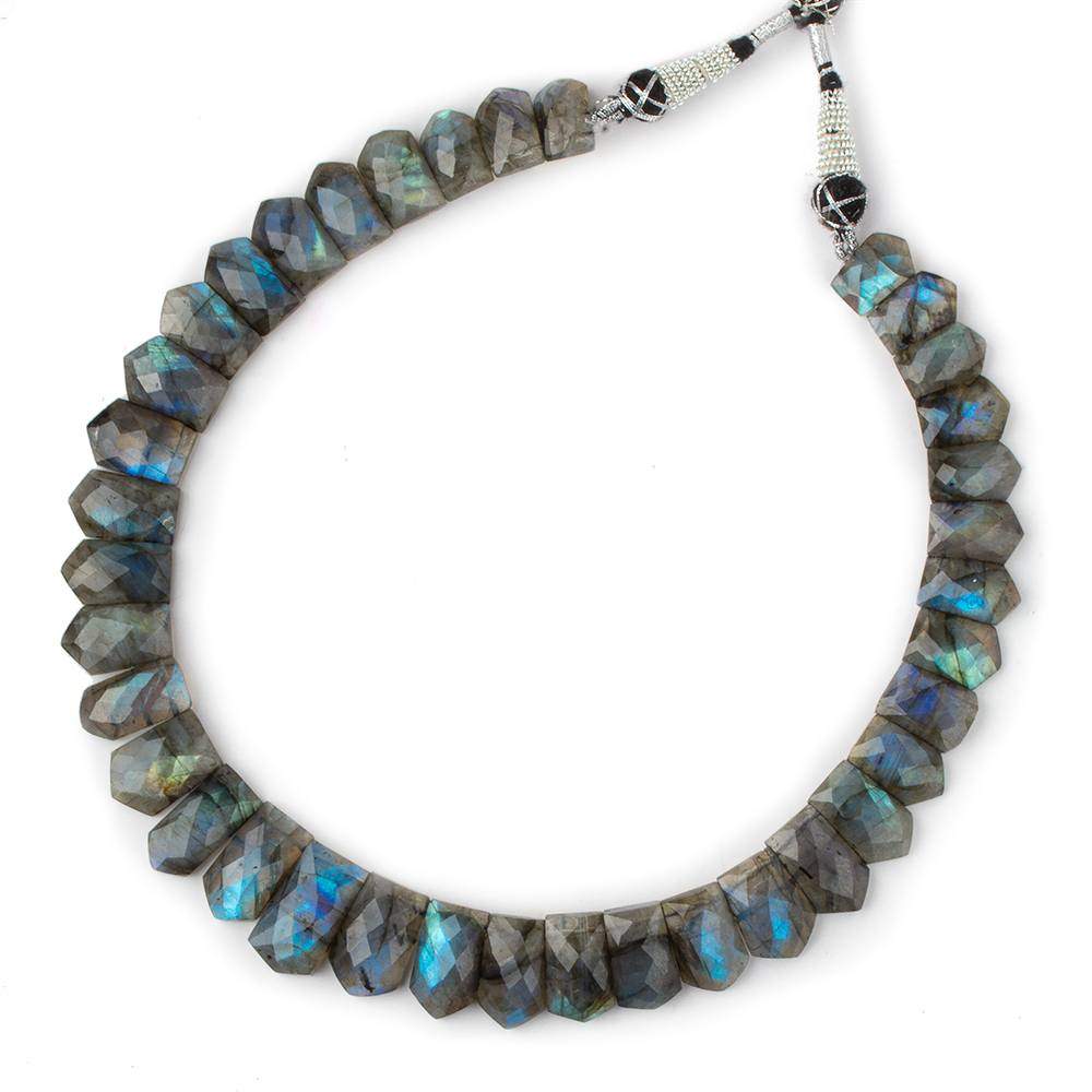 14x10-22x12mm Labradorite double drilled faceted fancy shape collar 37 beads - Beadsofcambay.com