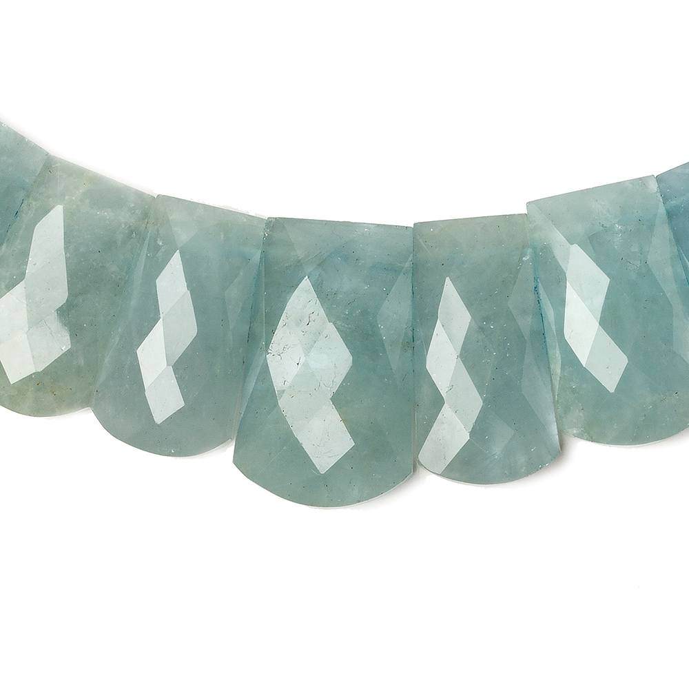 14x10-24x15mm Aquamarine double drilled faceted fancy shape collar 38 beads - Beadsofcambay.com