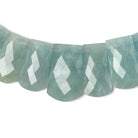 14x10-24x15mm Aquamarine double drilled faceted fancy shape collar 38 beads - Beadsofcambay.com