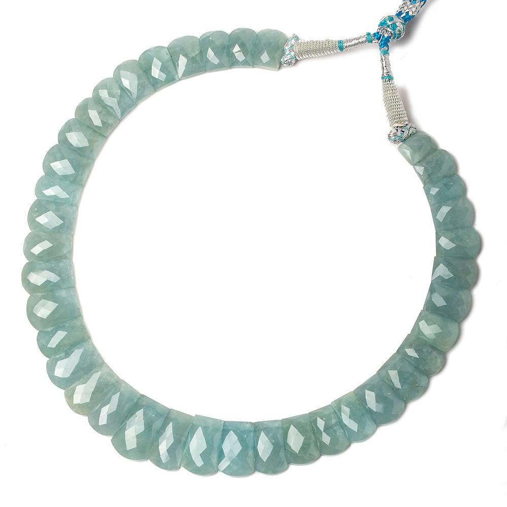 14x10-24x15mm Aquamarine double drilled faceted fancy shape collar 38 beads - Beadsofcambay.com