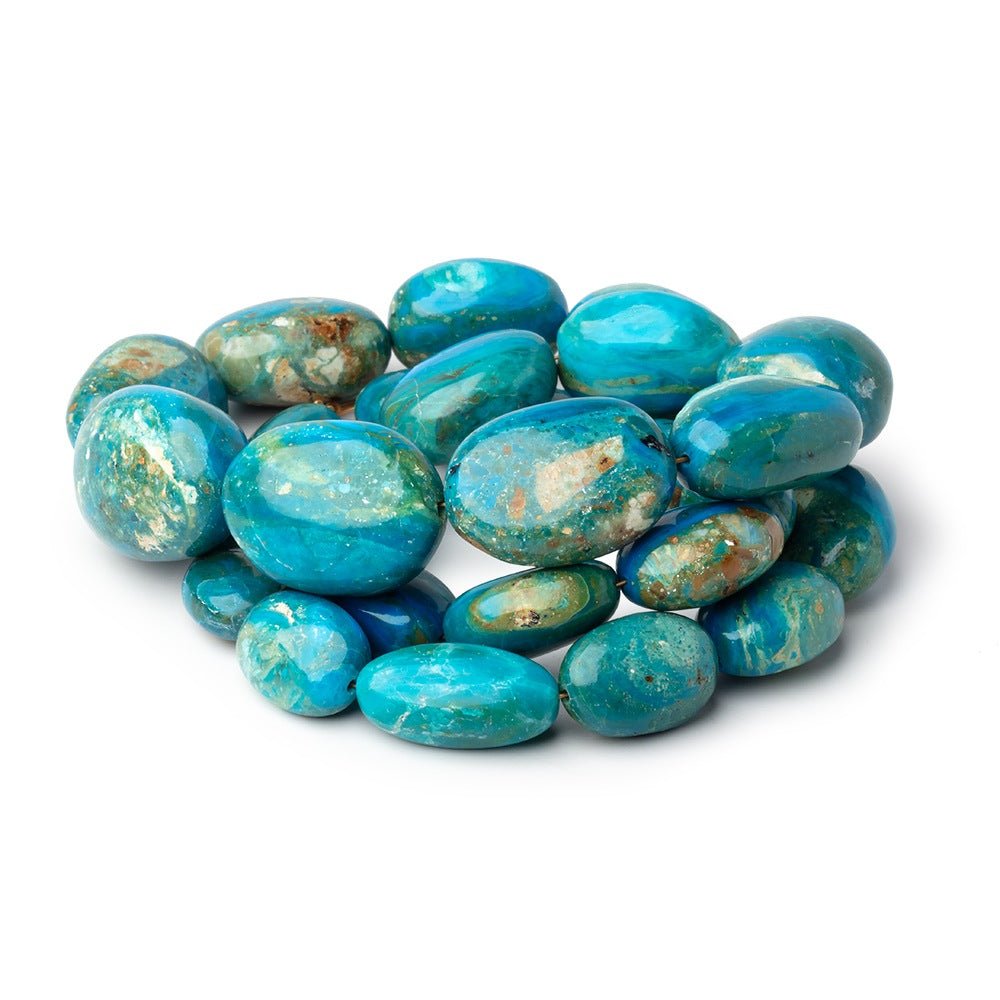14x10-26x18mm Peruvian Blue Opalina Plain Nuggets 20 inch 28 Beads AA - Beadsofcambay.com