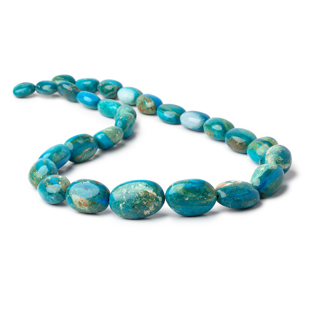 14x10-26x18mm Peruvian Blue Opalina Plain Nuggets 20 inch 28 Beads AA - Beadsofcambay.com