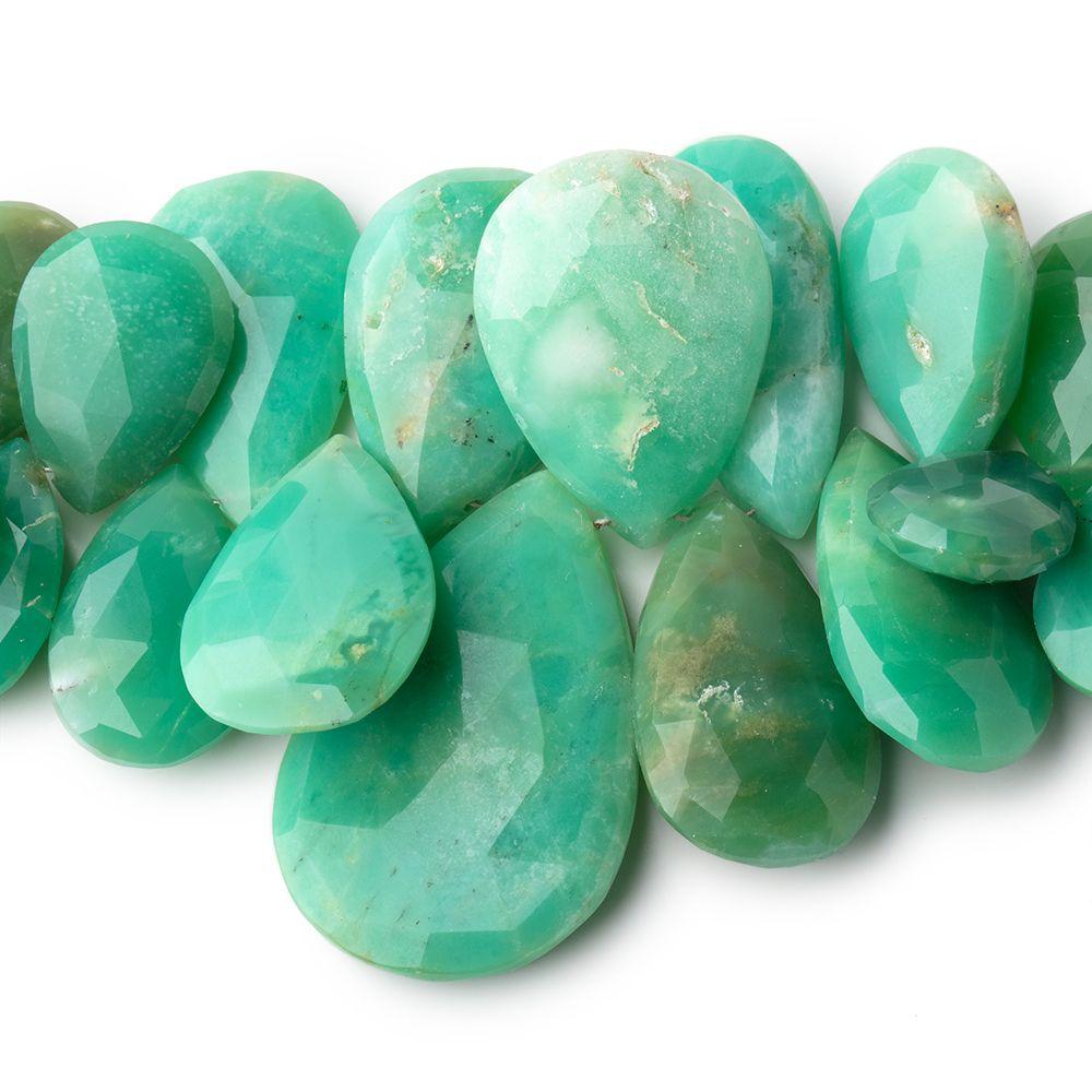 14x10-35x22mm Chrysoprase Faceted Pear Beads 5.5 inch 31 pieces - Beadsofcambay.com