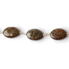 14x10mm Bronzite plain oval .925 Silver Chain by the foot 17 pieces - Beadsofcambay.com