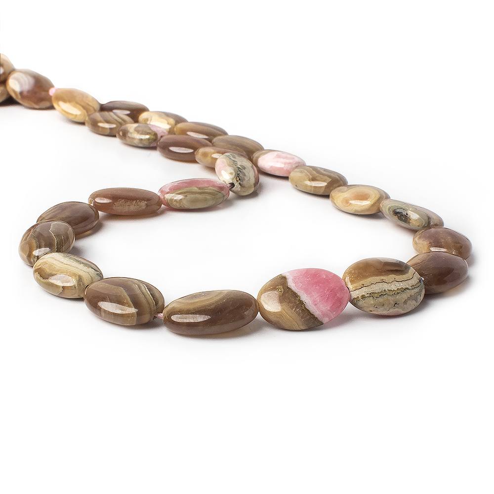 14x10mm Chocolate Rhodochrosite plain ovals 15.5 inch 28 beads - Beadsofcambay.com