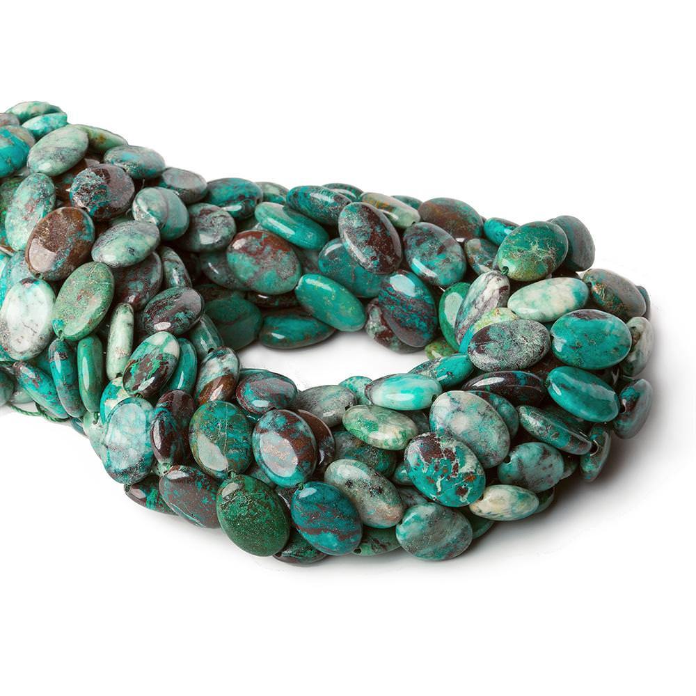 14x10mm Chrysocolla plain oval beads 15.5 inch 28 pieces - Beadsofcambay.com