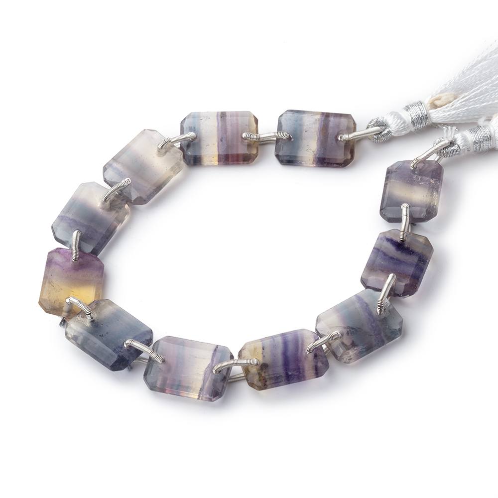 14x10mm Fluorite Double Drilled Rectangle Beads 7 inch 11 pieces - Beadsofcambay.com