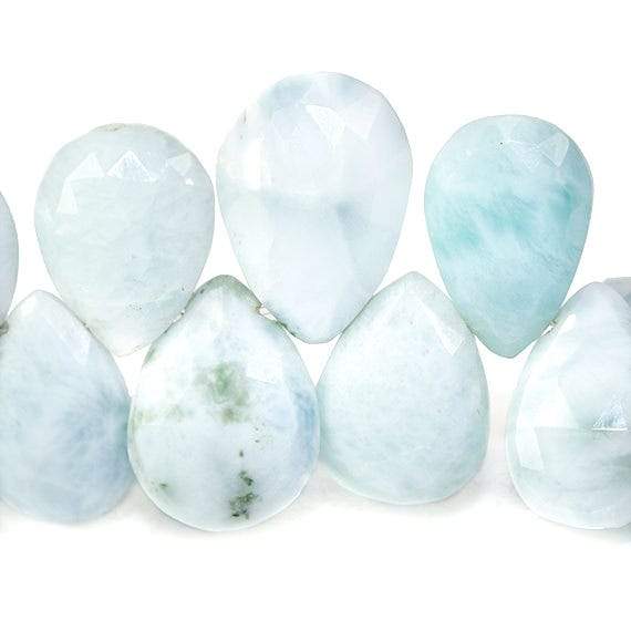 14x10mm Larimar Faceted Pear Beads 8 inch 42 pieces - Beadsofcambay.com