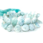 14x10mm Larimar Faceted Pear Beads 8 inch 42 pieces - Beadsofcambay.com