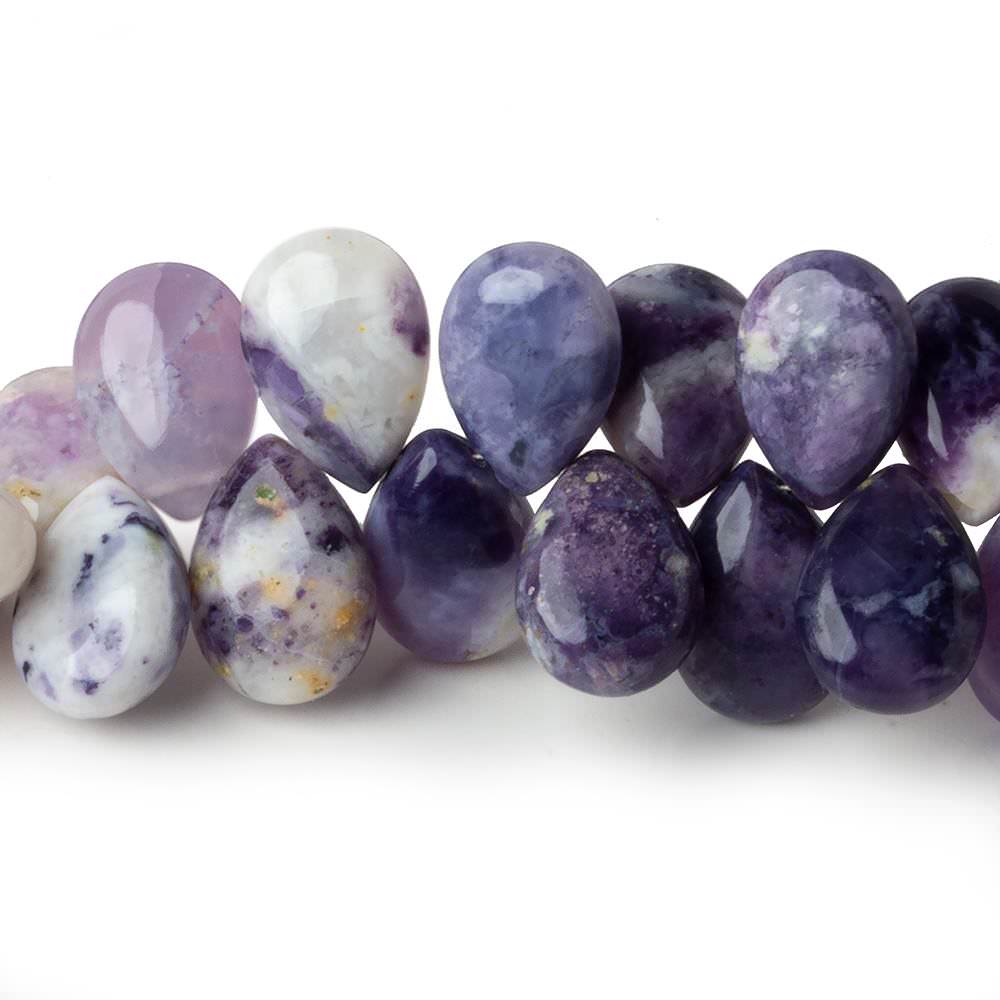 14x10mm Morado Purple Opal plain pear beads 18 inch 102 pieces AA - Beadsofcambay.com