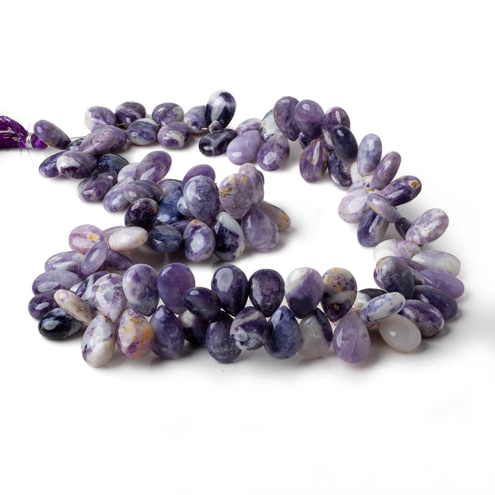 14x10mm Morado Purple Opal plain pear beads 18 inch 102 pieces AA - Beadsofcambay.com