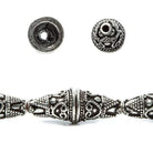 14x10mm Sterling Silver Plated Copper Cone Granulated Bali *DISCONTINUED* - Beadsofcambay.com