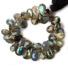 14x11-16x10mm Labradorite faceted pear briolette 9 inch 40 beads - Beadsofcambay.com
