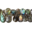 14x11-16x10mm Labradorite faceted pear briolette 9 inch 40 beads - Beadsofcambay.com