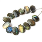 14x11-16x11mm Labradorite side drilled Faceted Cushion beads 6 inch 12 pieces - Beadsofcambay.com