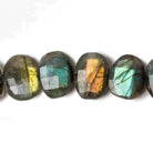 14x11-16x11mm Labradorite side drilled Faceted Cushion beads 6 inch 12 pieces - Beadsofcambay.com