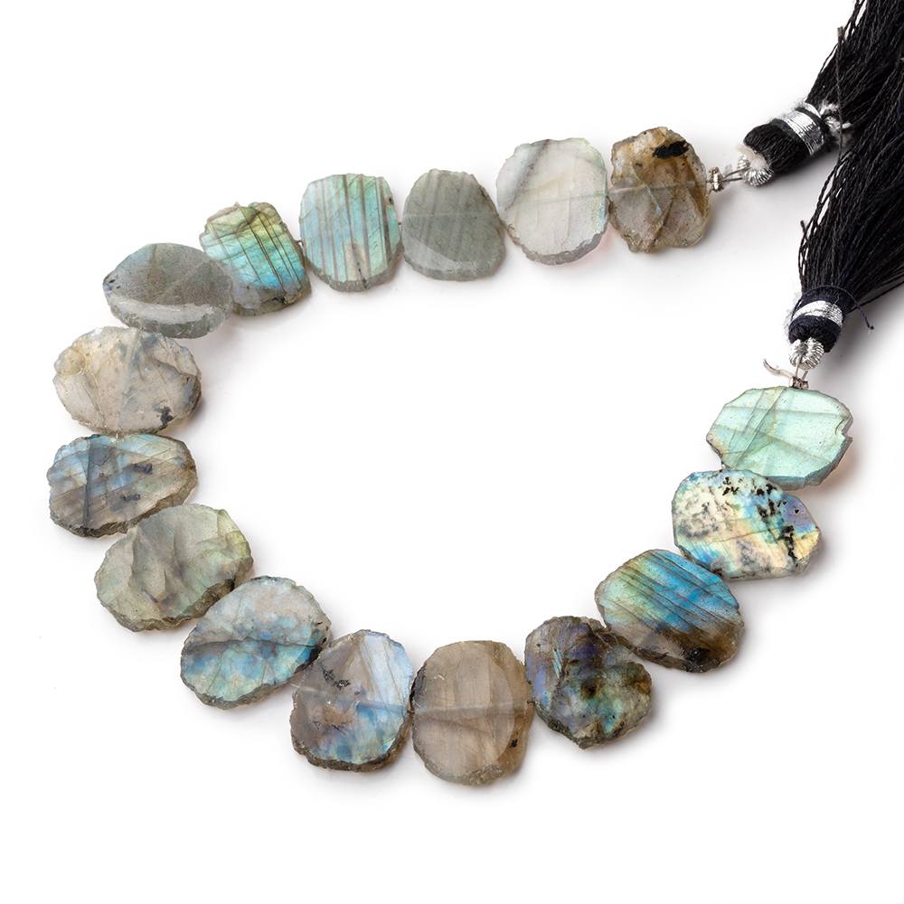 14x11-17x12mm Labradorite Side Drill Slice Beads 7.5 inch 16 pieces - Beadsofcambay.com