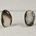 14x11-18x12mm Bi Color Agate Drusy Freeform Beads 7 pieces - Beadsofcambay.com