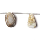 14x11-18x12mm Bi Color Agate Drusy Freeform Beads 7 pieces - Beadsofcambay.com