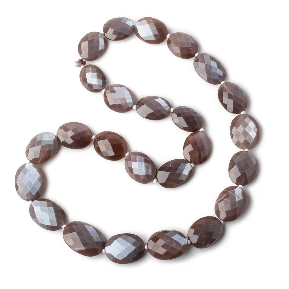 14x11-20x14mm Chocolate Brown Moonstone faceted ovals 16 inch 25 beads AA grade - Beadsofcambay.com