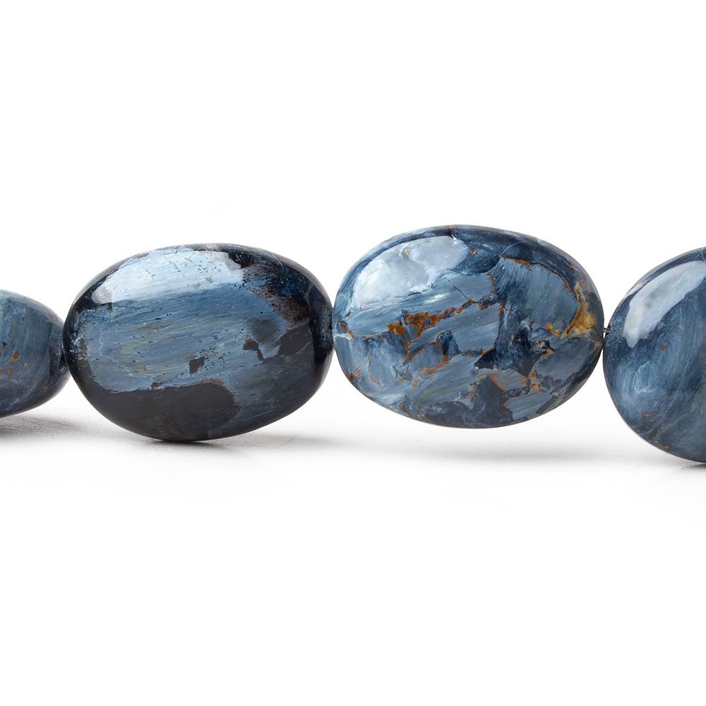 14x11-20x16mm Pietersite straight drilled plain oval beads 16 inch 24 pieces AAA - Beadsofcambay.com