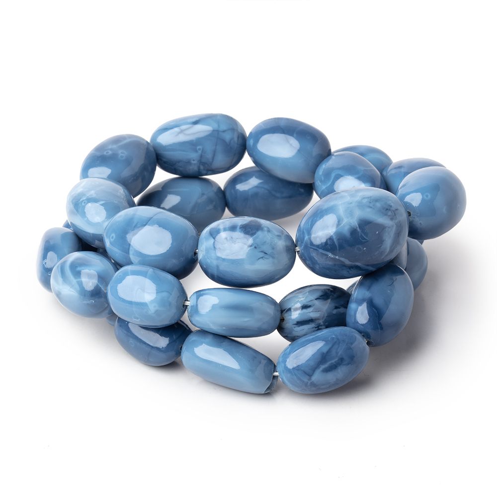 14x11-22x16mm Owyhee Blue Opal Plain Nugget Beads 20 inch 28 pieces AA - Beadsofcambay.com