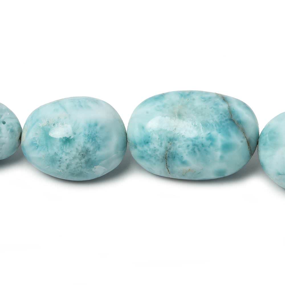 14x11-23x15mm Larimar plain nugget beads 18 inch 29 pieces AAA Grade - Beadsofcambay.com